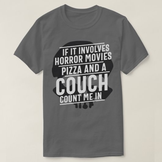 ホラーもしピザとソファで僕を数える Tシャツ (デザイン正面)