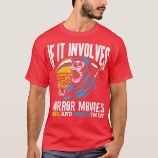 ホラーもし映画のピザとソファ・ホール Tシャツ