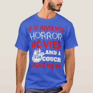 ホラーもし映画、ピザ、ソファ4を含む Tシャツ
