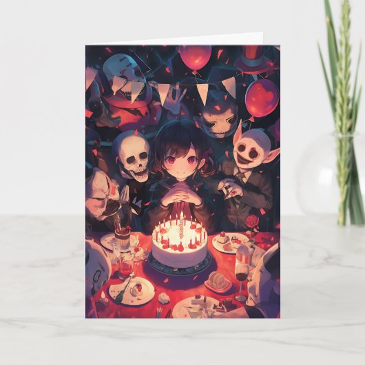 ホラーをテーマにした誕生日Bash カード (正面)