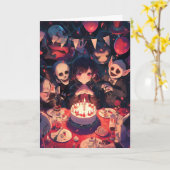 ホラーをテーマにした誕生日Bash カード (黄色い花)