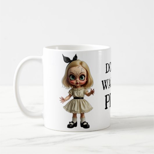 ホラーを白遊いおもしろい諺に コーヒーマグカップ (左)