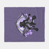 ホラーアイゴシック不気味風変わりパープル フリースブランケット (正面(横))
