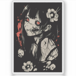 ホラーアニメの女の子 シール