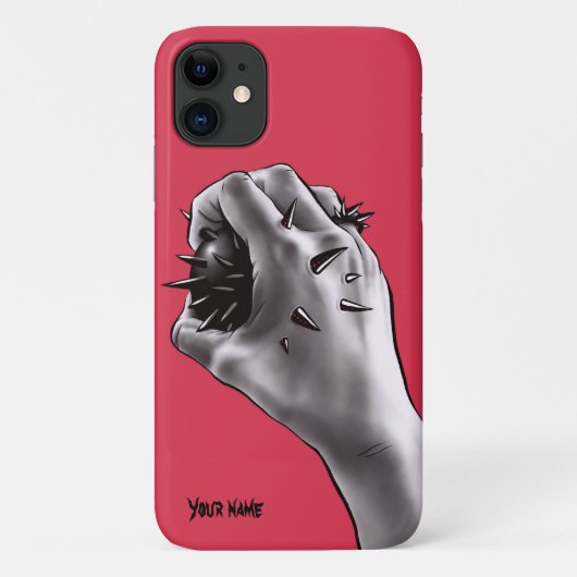 ホラーアートが刺された拳ゴシックの名前 Case-Mate iPhoneケース (裏面)