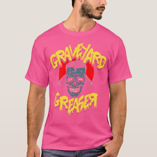 ホラーアート – Zombie Greaser Punkサイコビリーローバー Tシャツ (正面)