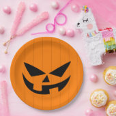 ホラーオレンジジャックオランタンハローウィンパーティ ペーパープレート (パーティー)