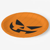 ホラーオレンジジャックオランタンハローウィンパーティ ペーパープレート (アングル)