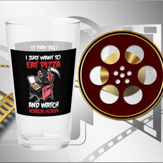 ホラーカッコいい映画ピザワードアート タンブラーグラス