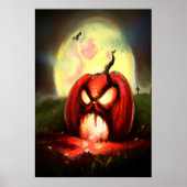 ホラーカボチャ叫び | AIアートポスター ポスター (正面)