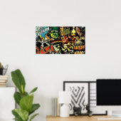 ホラーカルトユニバーサルモンスターズ映画顔マスク ポスター (ホームオフィス)