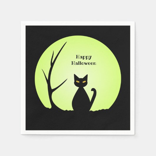 ホラーキャットペーパーナプキン スタンダードカクテルナプキン (正面)