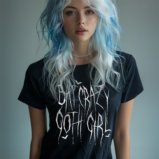 ホラークラシックゴシックこうもり熱狂するタイポグラフィゴシック Tシャツ