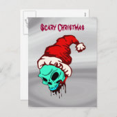 ホラークリスマスサンタスカル血 シーズンポストカード (正面/裏面)