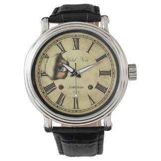 ホラークロック顔 パーソナライズされた 腕時計