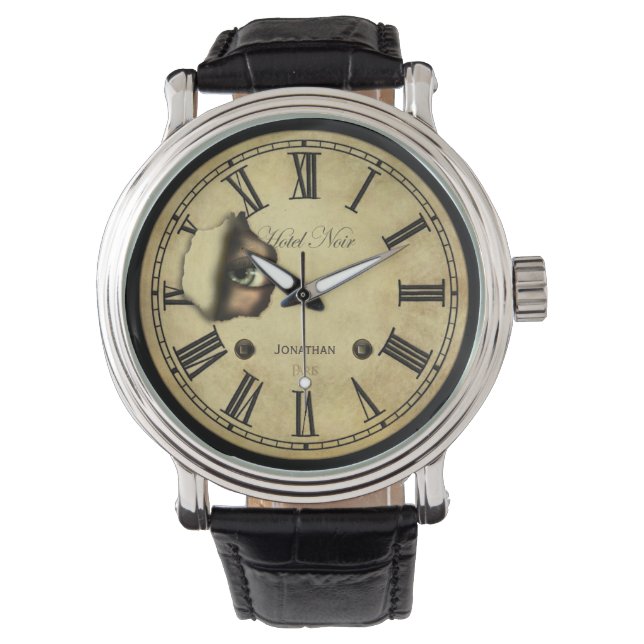 ホラークロック顔 パーソナライズされた 腕時計 (正面)