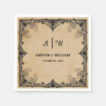 ホラークールヴィンテージゴシッククラシック結婚ズ・ナプキンス