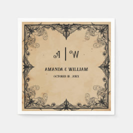 ホラークールヴィンテージゴシッククラシック結婚ズ・ナプキンス スタンダードカクテルナプキン