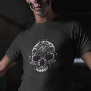 ホラーゴシックスカル-抽象芸術軌道ホロスコープスカル Tシャツ