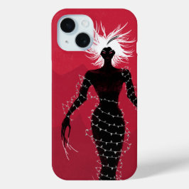 ホラーゴシック様式のマカーブレ不気味な悪魔の女性 iPhone 15ケース