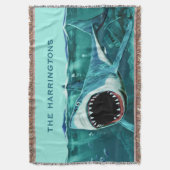 ホラーシャーク名前をカスタムする投げ毛布 スローブランケット (正面縦)