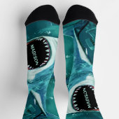 ホラーシャーク名前をカスタムする ソックス (上部)