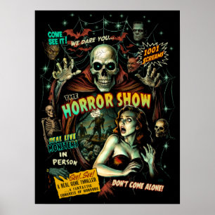 ホラーショースプークショーポスター - レトロハロウィン ポスター