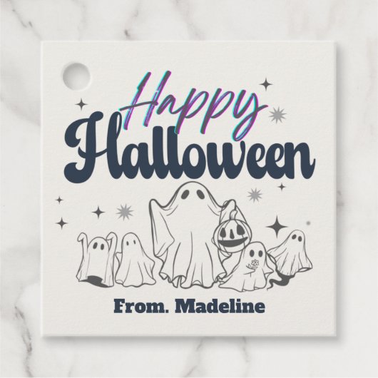 ホラーズナイトかわいいハローウィンパーティ招待状 フェイバータグ (正面)