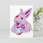 ホラーゾンビイースターエッグバニーウサギ怖い 招待状 (スタンド正面)