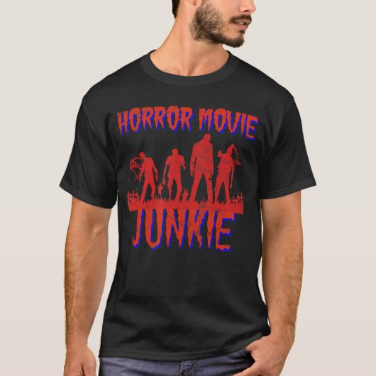 ホラーゾンビ映画フリーク レトロ80年代映画 少年 Tシャツ (正面)