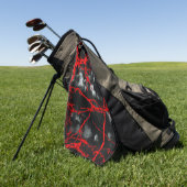 ホラーナイトゴシック-白黒、赤 ゴルフタオル (グリーン)