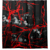 ホラーナイトゴシック-白黒、赤 シャワーカーテン (正面)