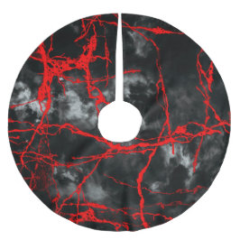 ホラーナイトゴシック-白黒、赤 ブラッシュドポリエステルツリースカート