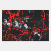 ホラーナイトゴシック – 白黒、赤 ラッピングペーパーシート (正面2)