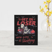 ホラーハロウィーンキャラクター負け組み我々は行く カード (黄色い花)