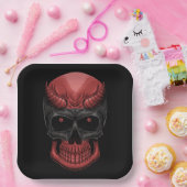 ホラーハロウィーンスカル ペーパープレート (パーティー)