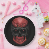 ホラーハロウィーンスカル ペーパープレート (パーティー)