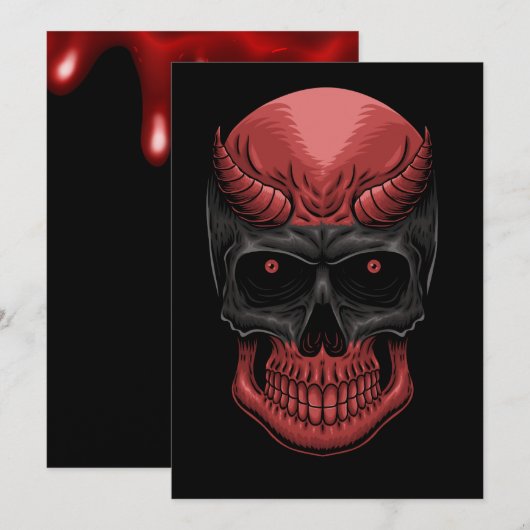 ホラーハロウィーンスカル 案内状 (正面/裏面)