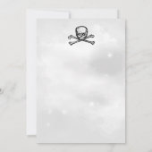 ホラーハロウィーンスケルトンスカルグレーコスチュームパーティー 招待状 (裏面)