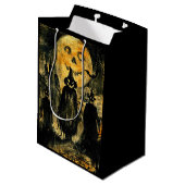 ホラーハロウィーンハロウィーンのカボチャのちょうちん不気味シーズン ミディアムペーパーバッグ (裏面アングル)