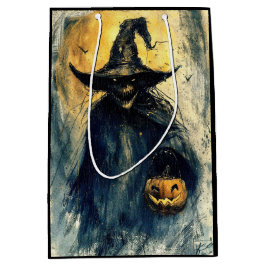 ホラーハロウィーンハロウィーンのカボチャのちょうちん不気味シーズン ミディアムペーパーバッグ