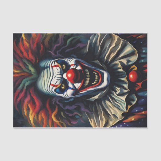 ホラーハロウィーンレインボーピエロデクページ紙 薄葉紙 (正面)