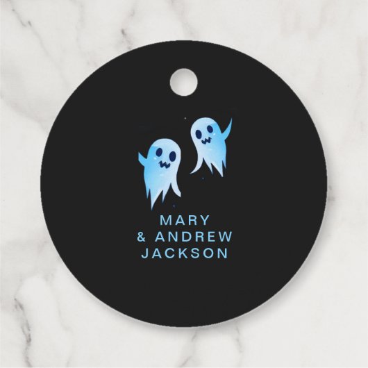 ホラーハロウィーン幽霊ブラックナイトマンシ幽霊のよく出るョン フェイバータグ (裏面)