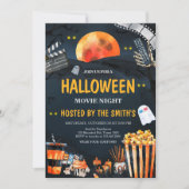 ホラーハロウィーン怖いムービーナイトパーティー 招待状 (正面)