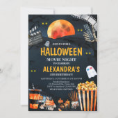 ホラーハロウィーン怖い映画の夜の誕生日パーティー 招待状 (正面)