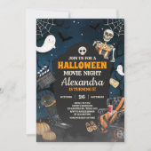 ホラーハロウィーン映画の夜の誕生日パーティー 招待状 (正面)