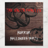 ホラーハロウィーン衣装パーティーダークウッド ワインラベル (シングルラベル)