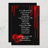 ホラーハートスカル結婚ゴシック 招待状 (正面/裏面)