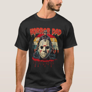 ホラーパパ80sホラー映画キラーマスク血の恐怖 tシャツ