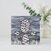 ホラーパーソナライズされた不気味なミイラハローウィンパーティ 招待状 (スタンド正面)